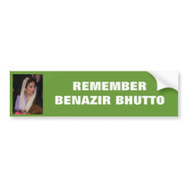 Benazir Bhutto bumper sticker #1 with photo bumper stickers