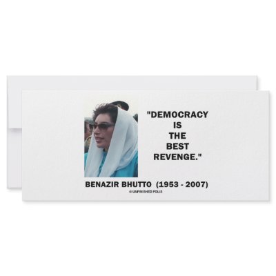 Benazir Bhutto Democracy Is The Best Revenge Customized Rack Card by unfinishedpolis