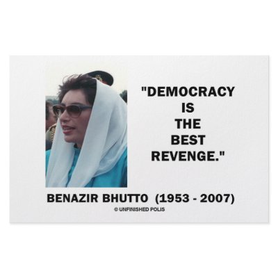 Benazir Bhutto Democracy Is The Best Revenge Customized Stationery by unfinishedpolis