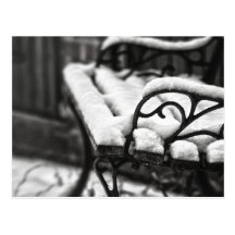 Bench in the Snow Postcards