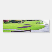 Bench In Valley Gardens Park In Autumn Bumper Sticker