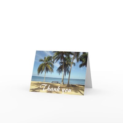 Bench on Beach Thank You Card by mrulon23