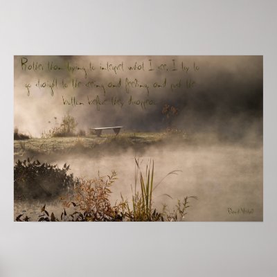 Bench Pond Steam Inspirational Poster by larryatlarrysimages