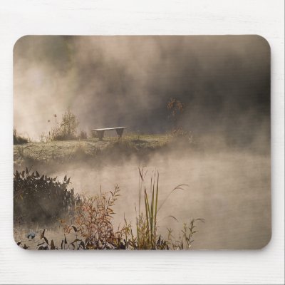 Bench Pond Steam Mousepads by larryatlarrysimages