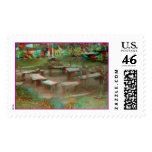 Benches in 3-D Postage Stamp