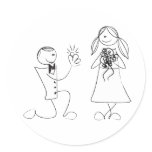 Bended Knee Proposal Wedding Sticker