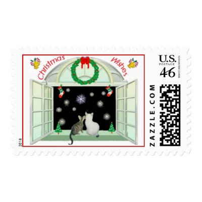 Bengal & Bobtail Kittens Christmas Wishes Stamps