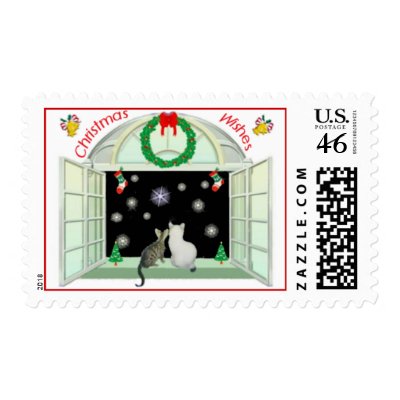 Bengal & Bobtail Kittens Christmas Wishes Stamps by TeddyTopper