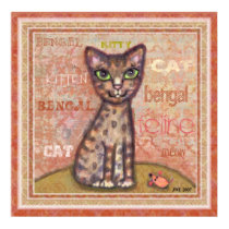 Bengal Cat Art Print by jamiecreates1 Bengal Cat Art Print