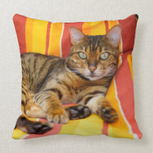 Bengal Cat Throw Pillow