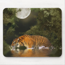Bengal Tiger By Moonlight mousepads