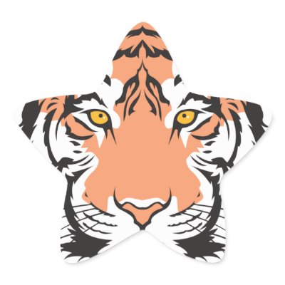 bengal tiger head sticker Zazzle_sticker bengal tiger head sticker Zazzle_sticker