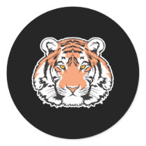bengal tiger head round sticker