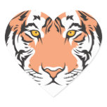 bengal tiger head heart stickers