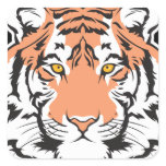 bengal tiger head square stickers