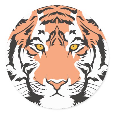 bengal tiger head round sticker Zazzle_sticker bengal tiger head round sticker Zazzle_sticker