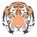 bengal tiger head round sticker