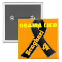 BENGHAZI - OBAMA LIED LAPEL BUTTON buttons