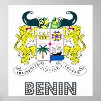 Benin Coat of Arms Poster
