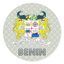 Benin Coat of Arms Round Sticker
