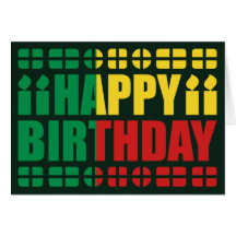Benin Flag Birthday Card