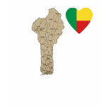 Benin Flag Heart Map Fitted AA T-Shirt