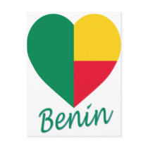 Benin Flag Heart postcards
