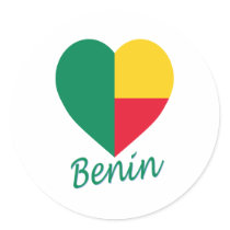 Benin Flag Heart stickers