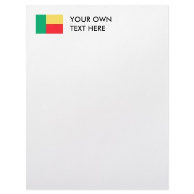 Benin Flag Letterhead Template by flagshirts