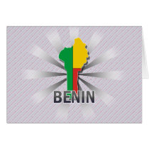 Benin Flag Map 2.0 Greeting Cards