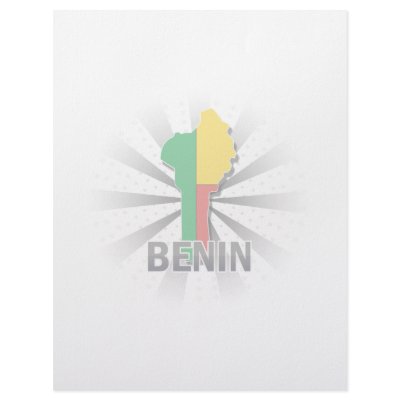 Benin Flag Map 2.0 Letterhead Template by representmycountry