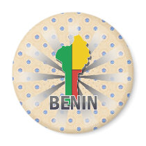 Benin Flag Map 2.0 Magnet