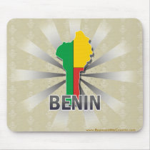 Benin Flag Map 2.0 Mousepads