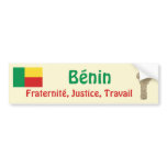 Benin Flag + Map Bumper Sticker