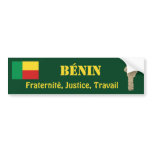 Benin Flag + Map Bumper Sticker
