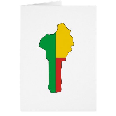 Benin flag map greeting cards