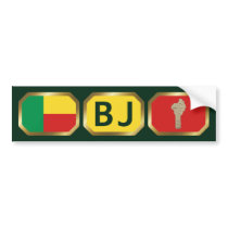 Benin Flag Map Code Bumper Sticker