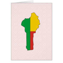 Benin Flag Map full size Greeting Cards