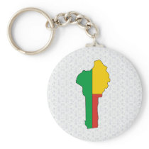 Benin Flag Map full size Key Chains
