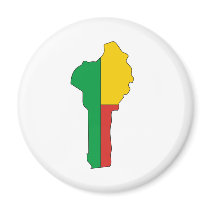 Benin Flag Map full size Refrigerator Magnets