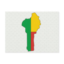 Benin Flag Map full size Postcards
