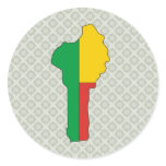 Benin Flag Map full size Round Sticker