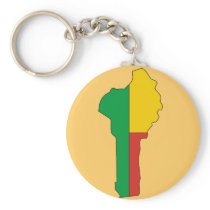 Benin flag map key chains