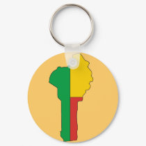 Benin flag map keychains