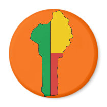 Benin flag map magnets