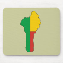 Benin flag map mouse pad