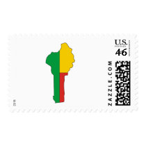 Benin flag map stamp