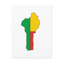 Benin flag map postcards