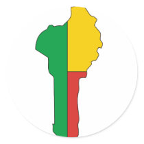 Benin flag map sticker