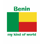 Benin Flag + Map + Text T-Shirt